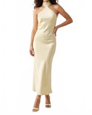 NEW EDIT BY NINE yasmine elegant satin maxi dress in butter  cream
